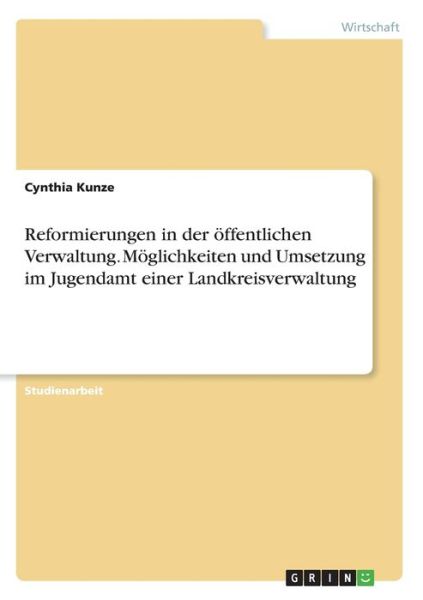 Cover for Kunze · Reformierungen in der öffentliche (Book)