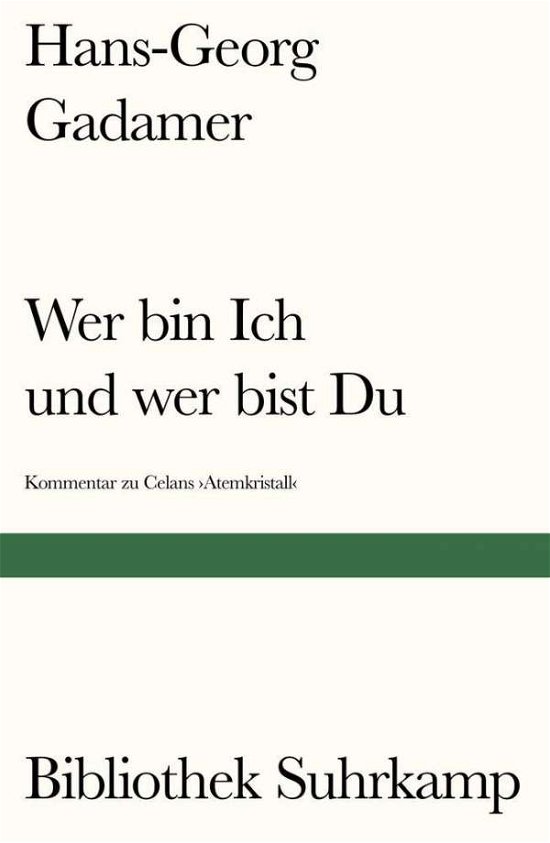 Cover for Gadamer · Wer bin Ich und wer bist Du? (Book)