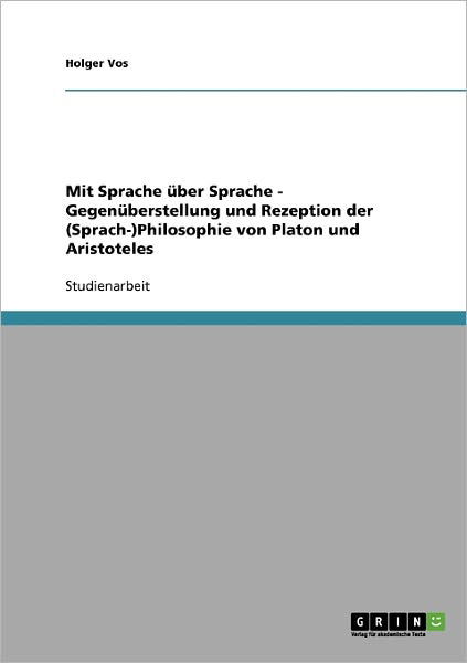 Cover for Vos · Mit Sprache über Sprache - Gegenübe (Bok) [German edition] (2007)
