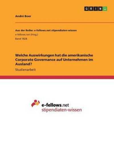 Cover for Boer · Welche Auswirkungen hat die amerik (Book) (2016)