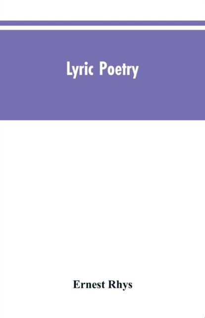 Cover for Rhys · Lyric poetry (Paperback Book) (2019)