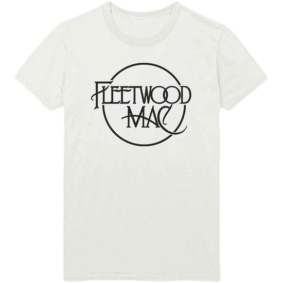 Fleetwood Mac Unisex T-Shirt: Classic Logo (White) - Fleetwood Mac - Produtos - - 5056368671593 - 18 de maio de 2021