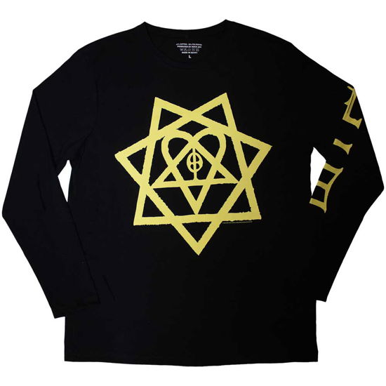 Cover for Him · HIM Unisex Long Sleeve T-Shirt: Heartagram Honeycomb (Sleeve Print) (Bekleidung) [size S]