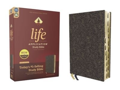 Cover for Zondervan · NIV Life Application Study Bible, Third Edition, Bonded Leather, Navy Floral, Red Letter, Thumb Indexed (Bog) (2021)