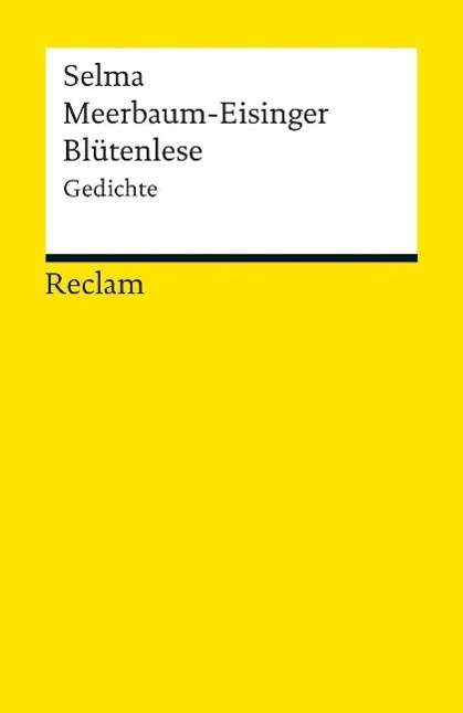 Cover for Selma Meerbaum-eisinger · Reclam UB 19059 Meerbaum.Blütenlese (Book)