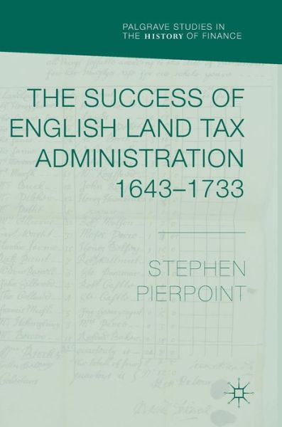 Cover for Stephen Pierpoint · The Success of English Land Tax Administration 1643-1733 - Palgrave Studies in the History of Finance (Hardcover Book) [1st ed. 2018 edition] (2018)