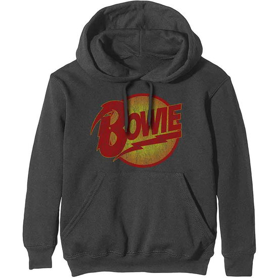 Cover for David Bowie · David Bowie Unisex Pullover Hoodie: Vintage Diamond Dogs Logo (Charcoal Grey) (Hoodie)