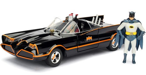 1966 TV Series Batmobile with Batman and Robin - 1966 TV Series Batmobile with Batman and Robin - Produtos - Jada Toys - 0801310982594 - 28 de fevereiro de 2019