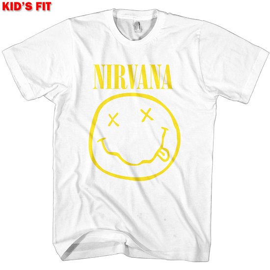 Nirvana Kids T-Shirt: Yellow Happy Face (5-6 Years) - Nirvana - Koopwaar -  - 5056368645594 - 