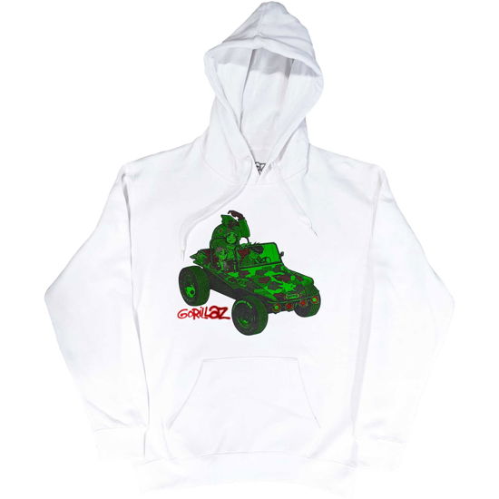 Gorillaz Unisex Pullover Hoodie: Green Jeep - Gorillaz - Merchandise -  - 5056561059594 - 