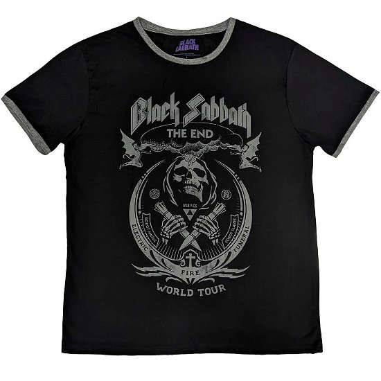 Black Sabbath Unisex Ringer T-Shirt: The End Mushroom Cloud - Black Sabbath - Merchandise -  - 5056737209594 - 