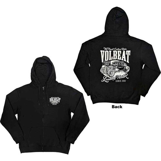 Volbeat Unisex Zipped Hoodie: Louder and Faster (Back Print) - Volbeat - Merchandise -  - 5056737212594 - 