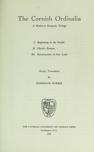Cover for Harris · The Cornish Ordinalia a Medieval Dramat (Hardcover bog)