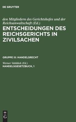 Cover for Werner Vahldiek · Handelsgesetzbuch (Book) (1952)