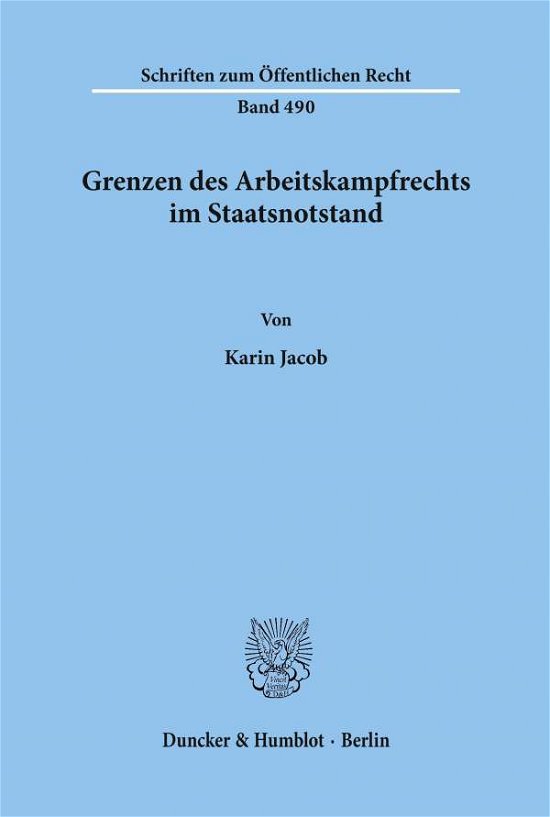 Cover for Jacob · Grenzen des Arbeitskampfrechts im (Book) (1985)