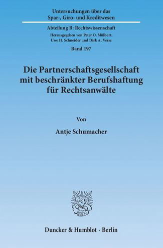 Cover for Schumacher · Die Partnerschaftsgesellscha (Buch) (2015)