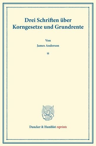Cover for Anderson · Drei Schriften über Korngesetz (Book) (2013)
