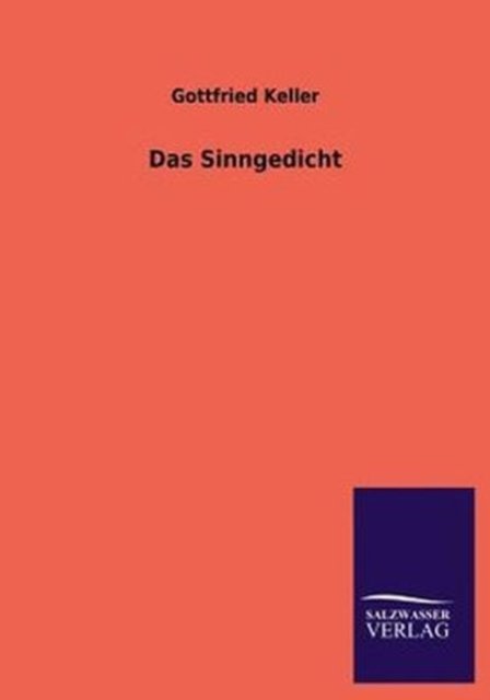 Cover for Gottfried Keller · Das Sinngedicht (Paperback Book) [German edition] (2013)
