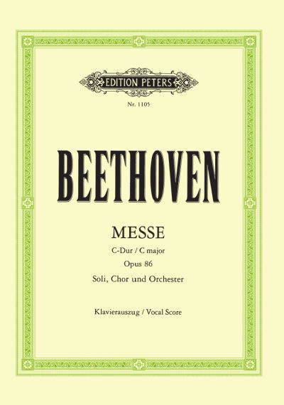 Cover for Ludwig van Beethoven · Mass In C Major Op 86 (Vocal Score) (Partitur) (2001)