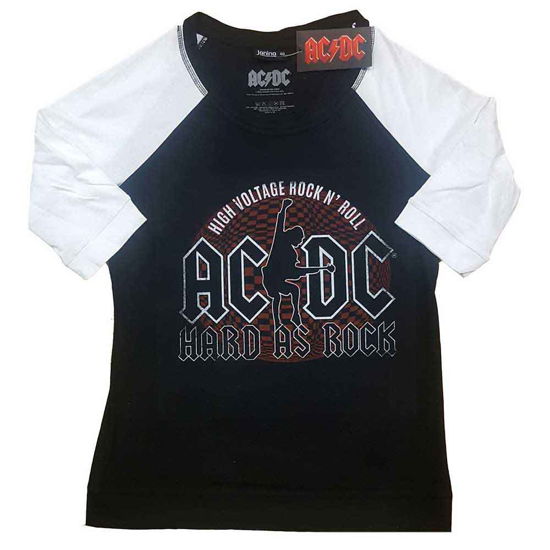 AC/DC Ladies Raglan T-Shirt: Hard As Rock - AC/DC - Fanituote -  - 5056368651595 - 