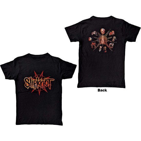 Slipknot Unisex T-Shirt: The End So Far Pentagram Heads (Back Print) - Slipknot - Koopwaar -  - 5056561094595 - 