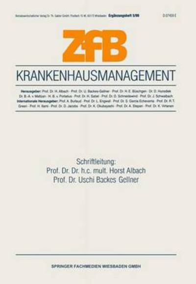 Cover for Horst Albach · Krankenhausmanagement - Zfb Special Issue (Paperback Book) [1999 edition] (1999)