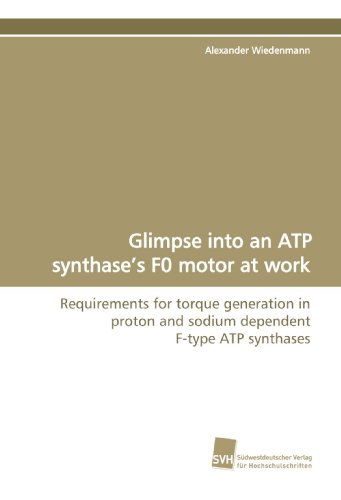 Cover for Alexander Wiedenmann · Glimpse into an Atp Synthase's F0 Motor at Work: Requirements for Torque Generation in Proton and Sodium Dependent F-type Atp Synthases (Paperback Book) (2009)