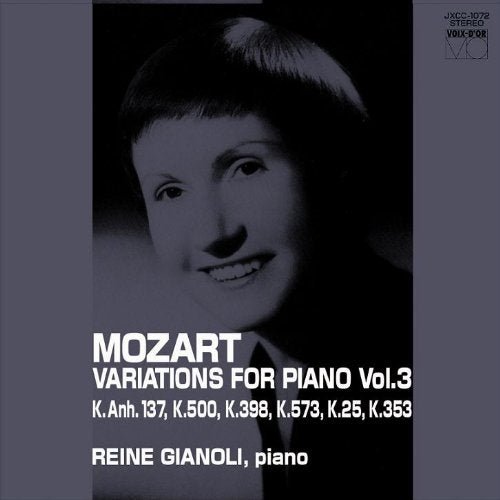 Cover for Reine Gianoli · Mozart: Variations for Piano Vol.3 (CD) [Japan Import edition] (2011)