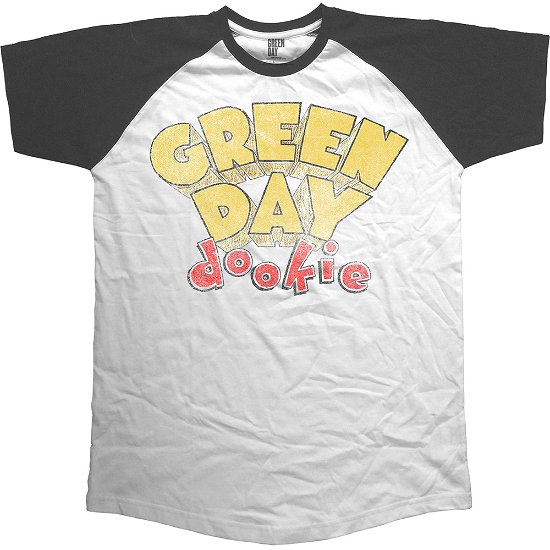 Green Day Unisex Raglan T-Shirt: Dookie - Green Day - Fanituote - Unlicensed - 5055979965596 - maanantai 12. joulukuuta 2016