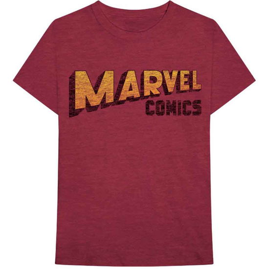 Marvel Comics Unisex T-Shirt: Warped Logo - Marvel Comics - Gadżety -  - 5056368625596 - 