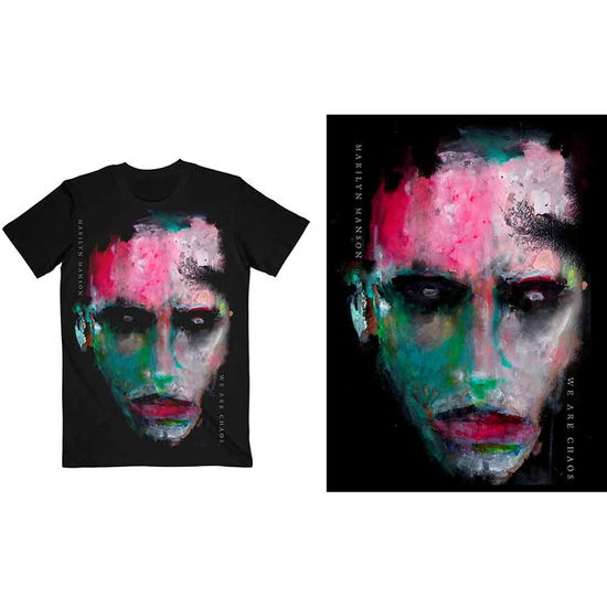 Marilyn Manson Unisex T-Shirt: We Are Chaos Cover - Marilyn Manson - Koopwaar -  - 5056368638596 - 