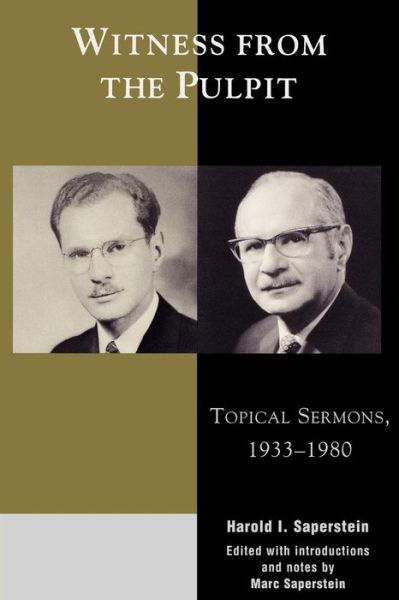Cover for Harold I. Saperstein · Witness from the Pulpit: Topical Sermons, 1933-1980 (Taschenbuch) (2001)