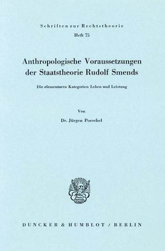 Cover for Poeschel · Anthropologische Voraussetzung (Book) (1978)