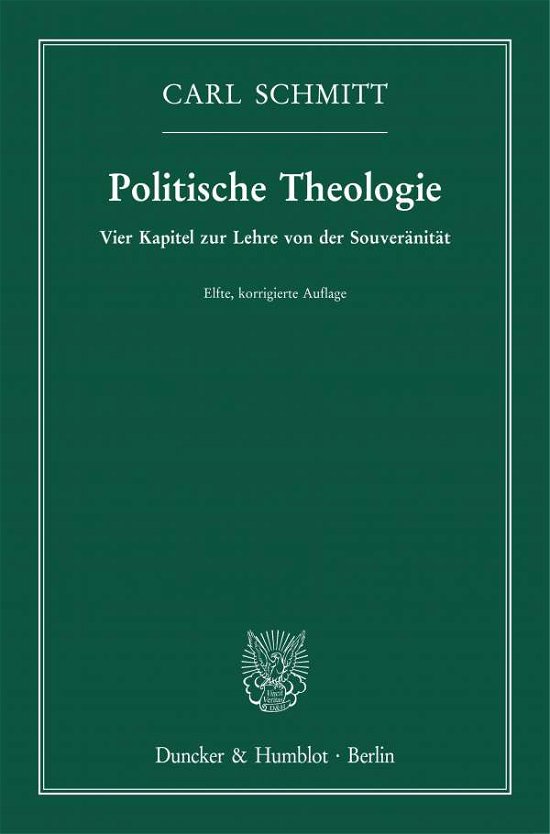 Cover for Schmitt · Politische Theologie. (N/A) (2021)