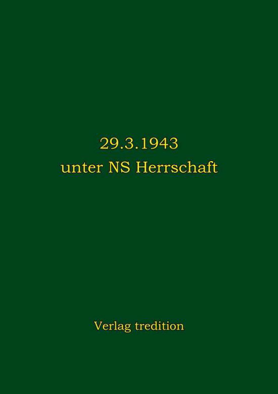 Cover for Ponta · 29.3.1943 unter NS Herrschaft (Buch) (2018)