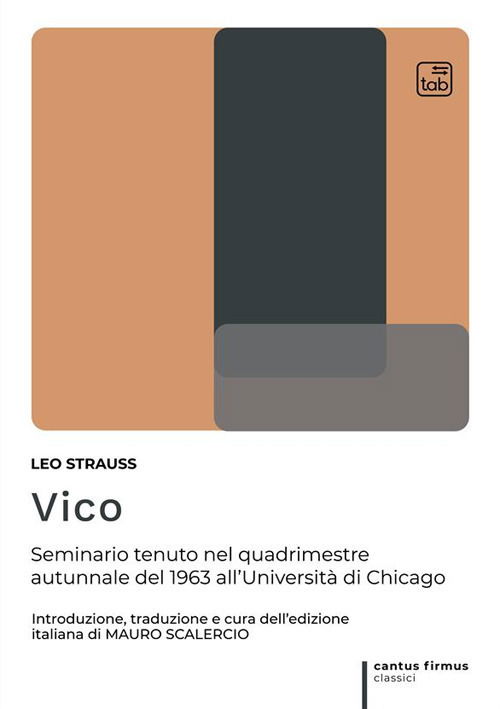 Cover for Leo Strauss · Vico. Seminario Tenuto Nel Quadrimestre Autunnale Del 1963 All'universita Di Chicago (Book)