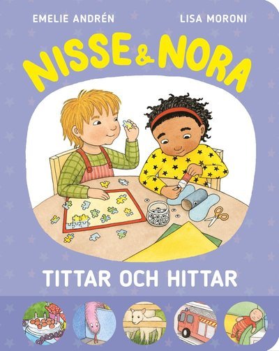 Cover for Emelie Andrén · Nisse &amp; Nora tittar och hittar (Kartongbok) (2023)