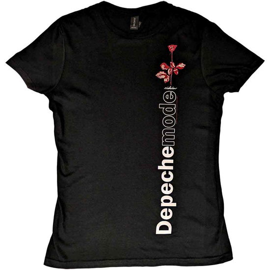 Depeche Mode Ladies T-Shirt: Violator Side Rose (Black) - Depeche Mode - Produtos - PHD - 5056012022597 - 15 de outubro de 2018