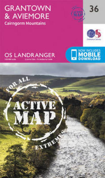 Cover for Ordnance Survey · Grantown, Aviemore &amp; Cairngorm Mountains - OS Landranger Active Map (Map) [February 2016 edition] (2016)