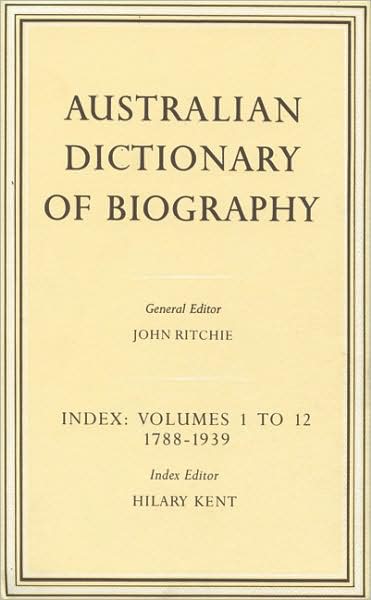 Cover for John Ritchie · Australian Dictionary of Biography Index (Hardcover Book) (1987)