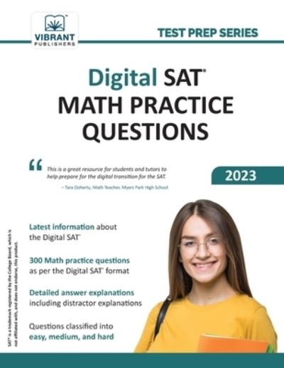 Digital SAT Math Practice Questions - Vibrant Publishers - Kirjat - Vibrant Publishers - 9781636511597 - torstai 23. maaliskuuta 2023