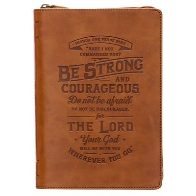 Cover for Christian Art Gifts · Journal Classic Zip Be Strong &amp; Courageous Joshua 1:9 (Hardcover bog) (2021)