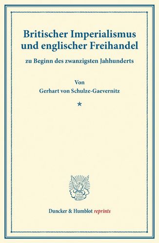 Cover for Schulze-Gaevernitz · Britischer Imperiali (Book) (2013)