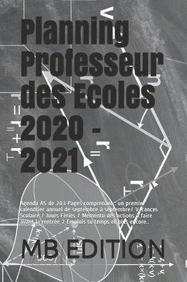 Cover for Mb Edition · Planning Professeur des Ecoles 2020 - 2021 (Paperback Bog) (2020)