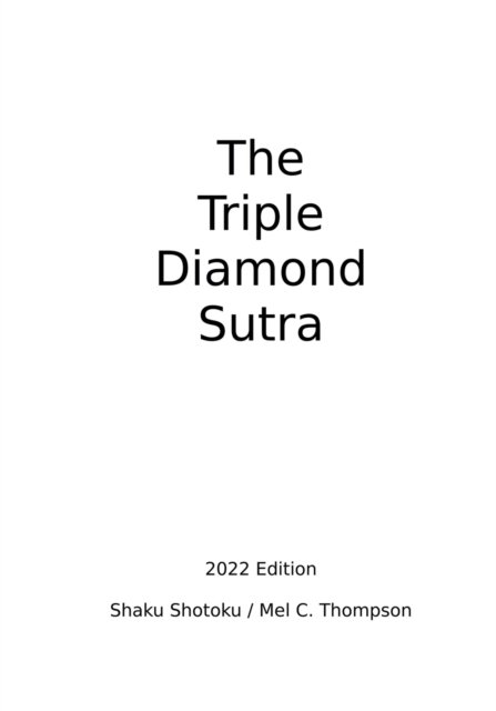 Cover for Mel C Thompson · The Triple Diamond Sutra 2022 Edition (Pocketbok) (2022)