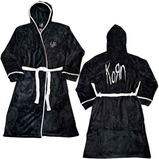 Cover for Korn · Korn Unisex Bathrobe: Logo (Black &amp; White) (Back Print) (Large - X Large) (CLOTHES) [size XL] [Black - Unisex edition] (2021)