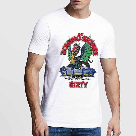 The Rolling Stones Unisex Hi-Build T-Shirt: Sixty Stadium Dragon - The Rolling Stones - Merchandise -  - 5056561035598 - 