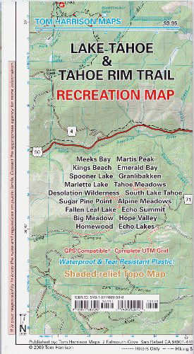 Cover for Tom Harrison · Lake Tahoe &amp; Tahoe Rim Trails (Tom Harrison Maps) (Map) (2007)