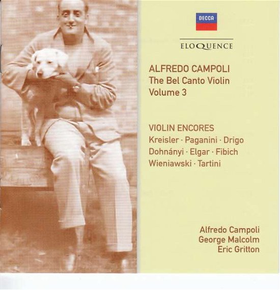 Cover for Campoli,alfredo / Malcolm,george / Gritton,eric · Alfredo Campoli: the Bel Canto Violin - Volume 3 (CD) (2018)
