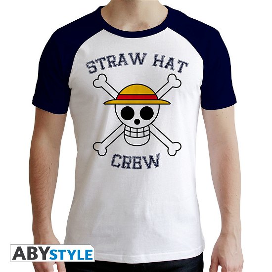 ONE PIECE - Tshirt Skull man SS white & blue - p - T-Shirt Männer - Merchandise - ABYstyle - 3700789261599 - 7. februar 2019